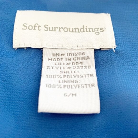 Soft Surroundings S/M Blue Poncho Tunic Blouse Over Attached Tank - Picture 6 of 9